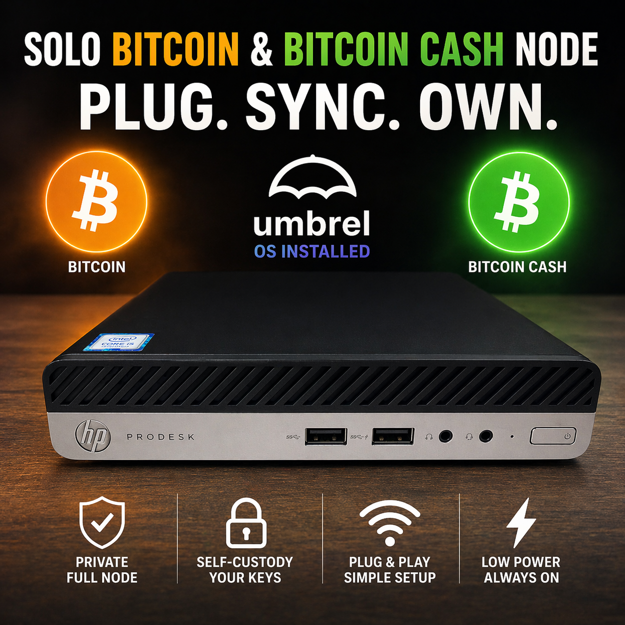 Solo Mining Ready Node ⚡ Bitcoin + Bitcoin Cash (Umbrel Preloaded)