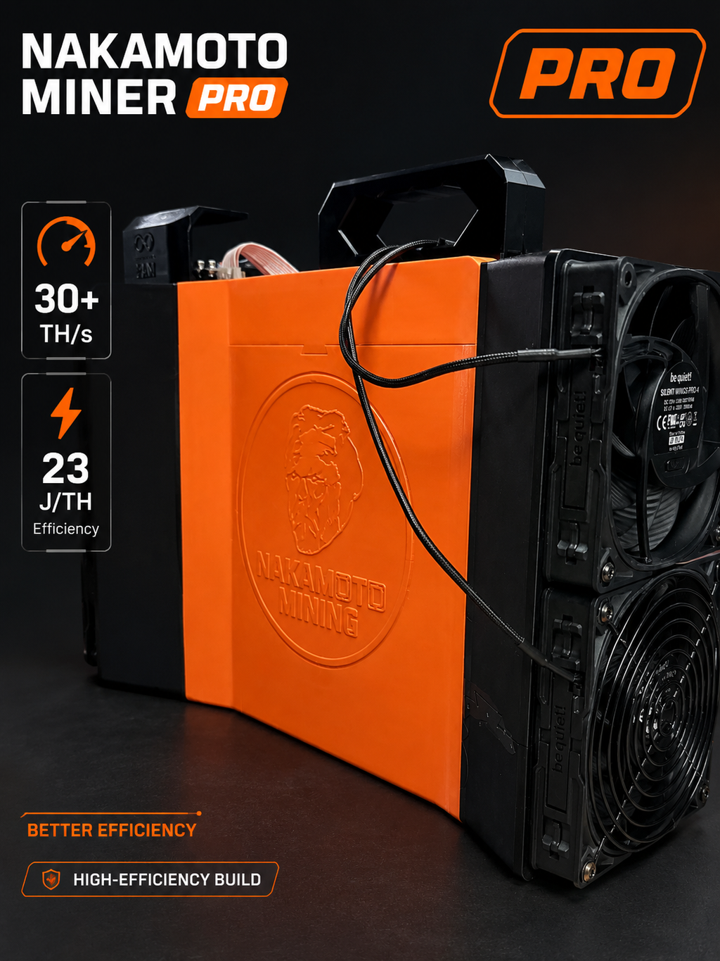 Nakamoto Miner Pro – 33+ TH/s Bitcoin Miner | 23 J/TH Efficiency